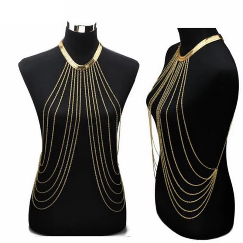 Over chest to waist chain necklace