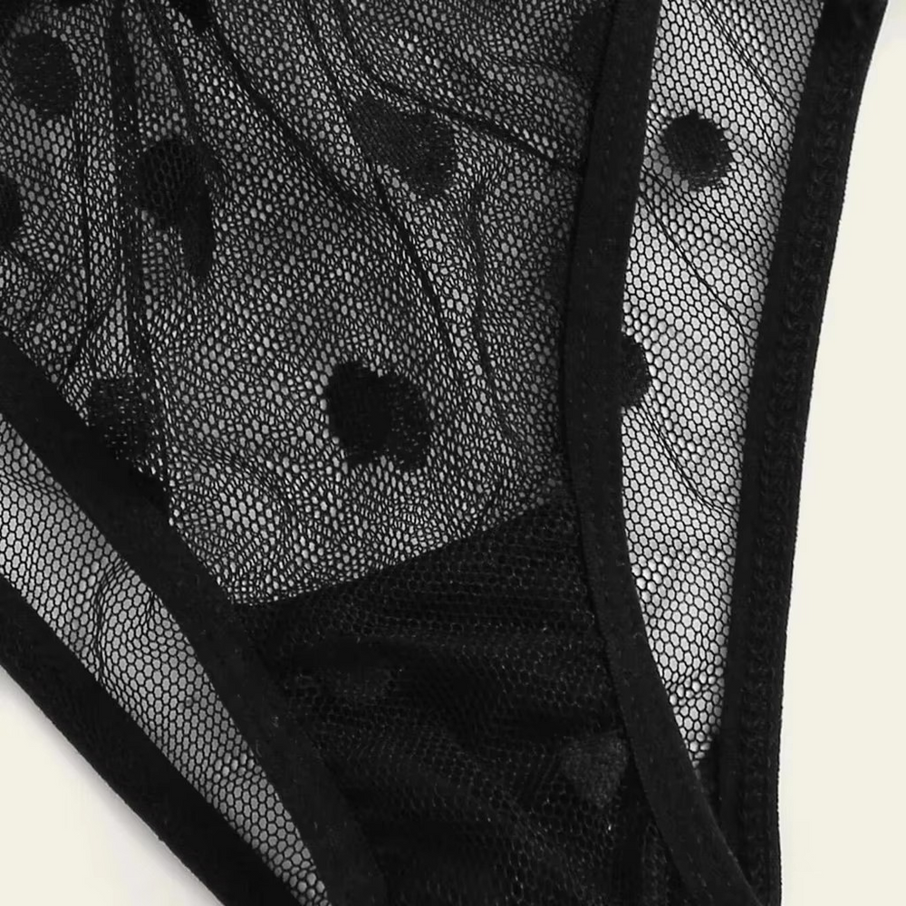 Polka dot bra thong lingerie set