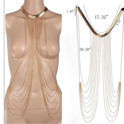 Over chest to waist chain necklace