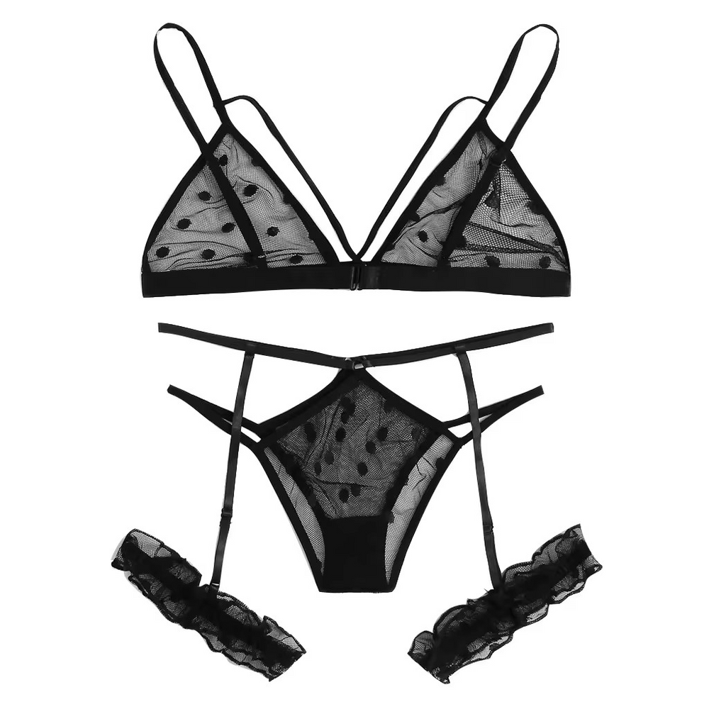 Polka dot bra thong lingerie set