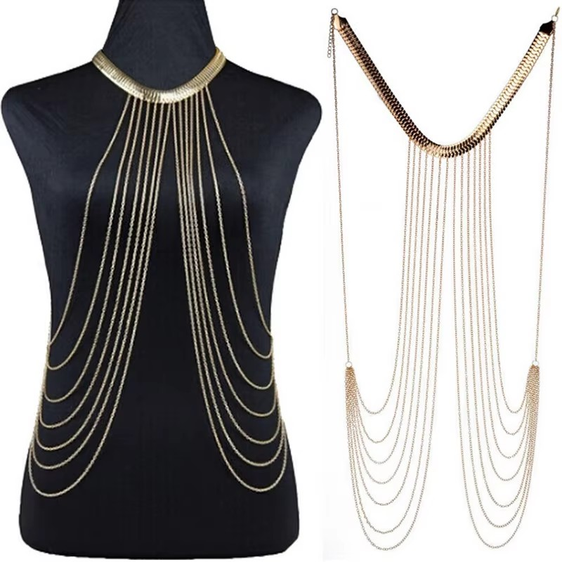 Over chest to waist chain necklace