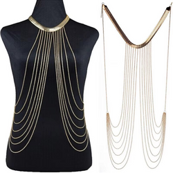 Over chest to waist chain necklace