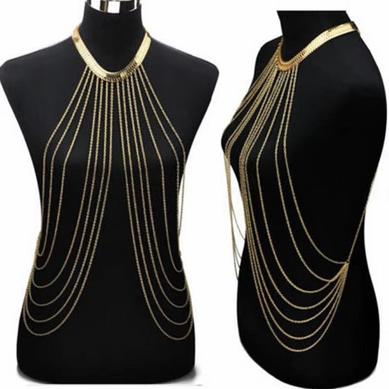 Over chest to waist chain necklace