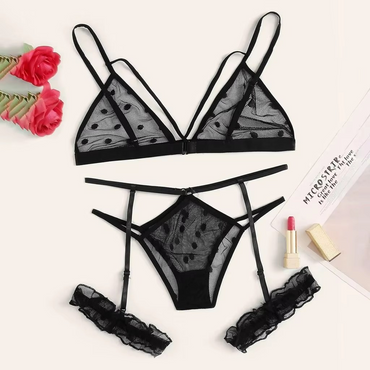 Polka dot bra thong lingerie set
