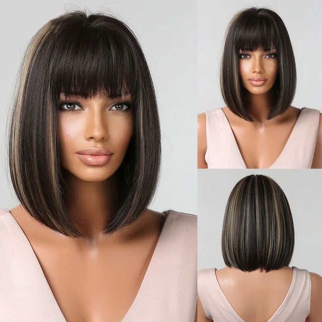 Medium Length Bob Style Synthetic Wig
