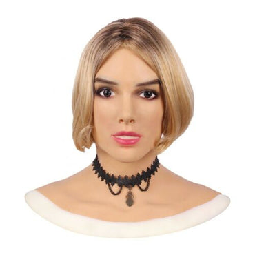Full Head With Neck Line Female Silicone Mask With Make Up