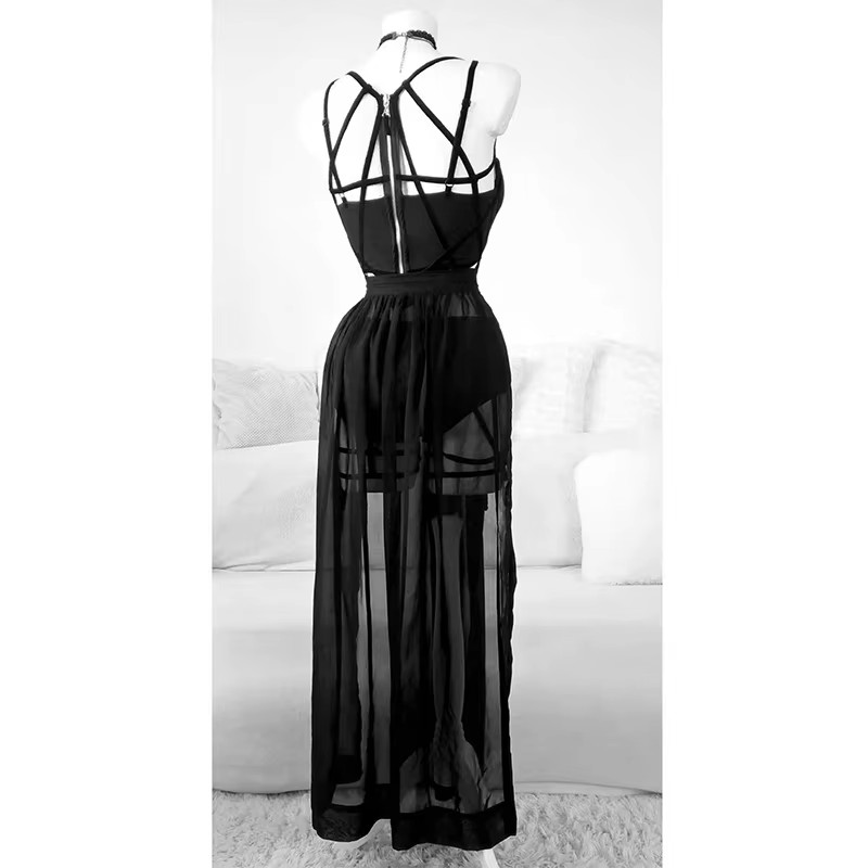 Black strappy lingerie dress