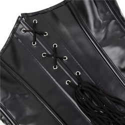 Black leather  underbust corset