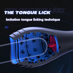 Vibrating suction cup with tongue licking action masturbator