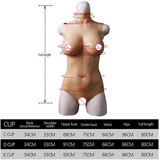 Female Silicone Body Suit E Cup