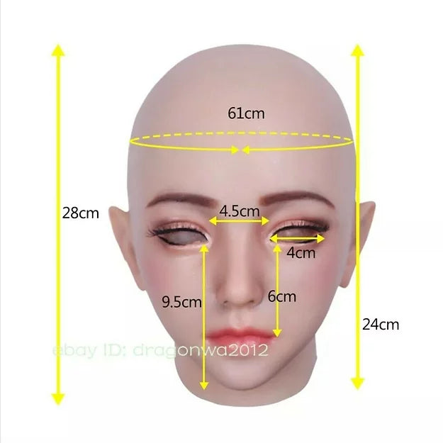 Female Silicone Face Mask With Make Up