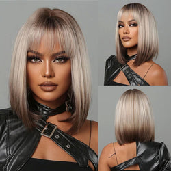 Medium Length Bob Style Synthetic Wig