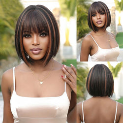 Medium Length Bob Style Synthetic Wig