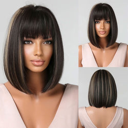 Medium Length Bob Style Synthetic Wig