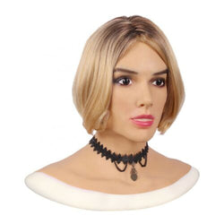 Full Head With Neck Line Female Silicone Mask With Make Up