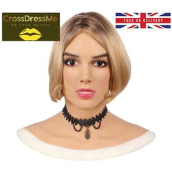 Full Head With Neck Line Female Silicone Mask With Make Up