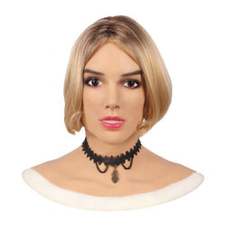 Full Head With Neck Line Female Silicone Mask With Make Up