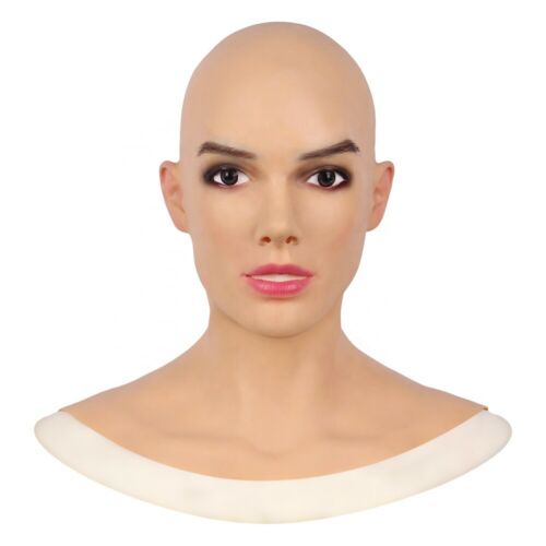 Full Head With Neck Line Female Silicone Mask With Make Up