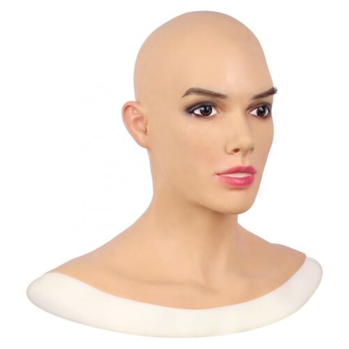 Full Head With Neck Line Female Silicone Mask With Make Up