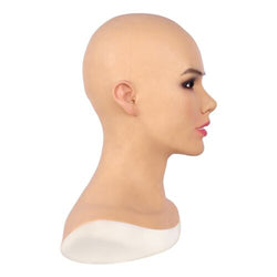 Full Head With Neck Line Female Silicone Mask With Make Up